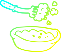 cold gradient line drawing cartoon bowl of food png