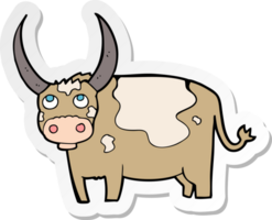 sticker of a cartoon cow png