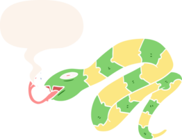 serpente sibilante del fumetto e fumetto in stile retrò png