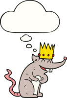 cartoon rat king laughing and thought bubble png