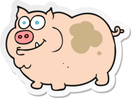 klistermärke av en tecknad gris png