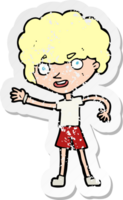 retro distressed sticker of a cartoon sporty person png