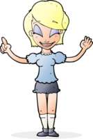 cartoon pretty girl with idea png