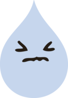 quirky hand drawn cartoon emotional rain drop png