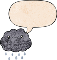 cartoon cloud and speech bubble in retro texture style png