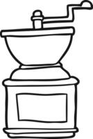 black and white cartoon coffee bean grinder png