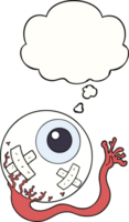 cartoon injured eyeball and thought bubble png