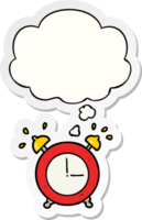 alarm clock and thought bubble as a printed sticker png