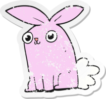 autocollant en détresse d'un lapin de dessin animé png