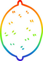 arc en ciel gradient ligne dessin dessin animé citron fruit png