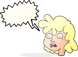 speech bubble cartoon female face png