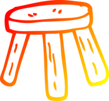 warm gradient line drawing cartoon small stool png