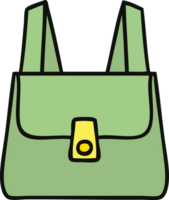 borsa verde simpatico cartone animato png