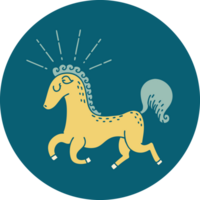 icon of tattoo style prancing stallion png