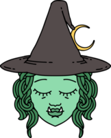 half orc witch character face illustration png