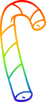bastoncino di zucchero a strisce dei cartoni animati di disegno a tratteggio sfumato arcobaleno png