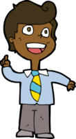 cartoon school boy raising hand png