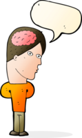 cartoon man with big brain with speech bubble png