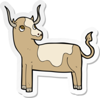 sticker of a cartoon cow png