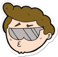 sticker of a cartoon boy wearing sunglasses png