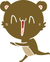 dibujos animados de estilo de color plano de oso corriendo png