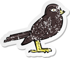 Retro beunruhigter Aufkleber eines Cartoongartenvogels png