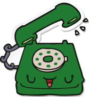 sticker of a cute cartoon telephone png