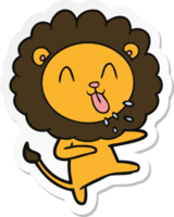 Aufkleber eines fröhlichen Cartoon-Löwen png