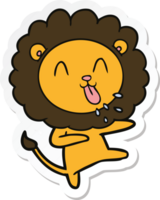 sticker of a happy cartoon lion png