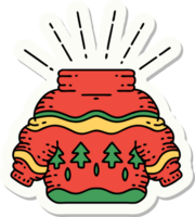 sticker of tattoo style christmas jumper png