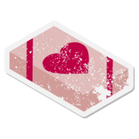 valentijnsdag geschenk doos grunge sticker png