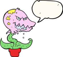 discours bulle dessin animé monstre plante png