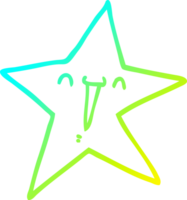 linha de gradiente frio desenhando estrela de desenho animado feliz png