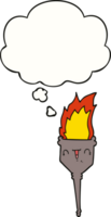 cartoon flaming chalice and thought bubble png