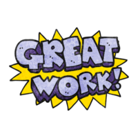 textured cartoon great work symbol png