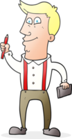 cartoon man with notebook and pen png