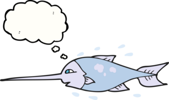 pensamento bolha desenho animado peixe-espada png