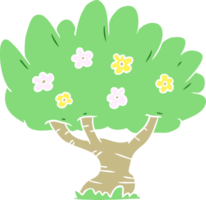 arbre de dessin animé de style plat couleur png