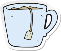 sticker of a cartoon mug of tea png