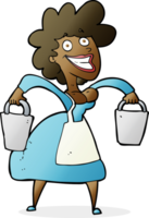 cartoon milkmaid carrying buckets png