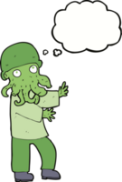 cartoon monster man with thought bubble png