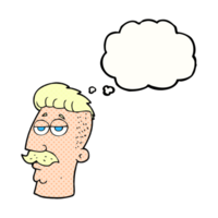 pensamiento burbuja dibujos animados hombre con hipster pelo cortar png