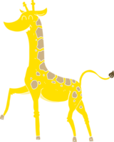 flat color illustration of a cartoon giraffe png