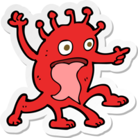 sticker of a cartoon weird little alien png