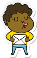 sticker of a cartoon man singing png