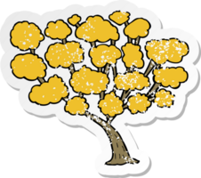 retro distressed sticker of a cartoon tree png