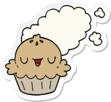 sticker of a cute cartoon pie png