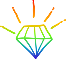 rainbow gradient line drawing cartoon tattoo diamond png