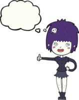 cartoon vampire girl giving thumbs up sign with thought bubble png