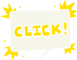 flat color illustration of a cartoon click sign png